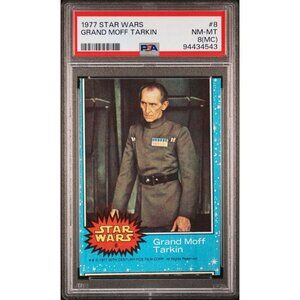 RARE MISCUT PSA 8 1977 Star Wars Trading Card #8 Grand Moff Tarkin